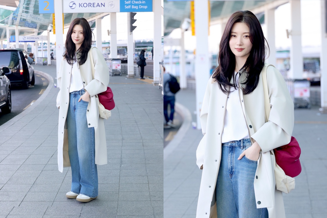 [공항패션] 배우 정채연, 봄 느낌 살리는 핑크 캡 포인트 28-Image